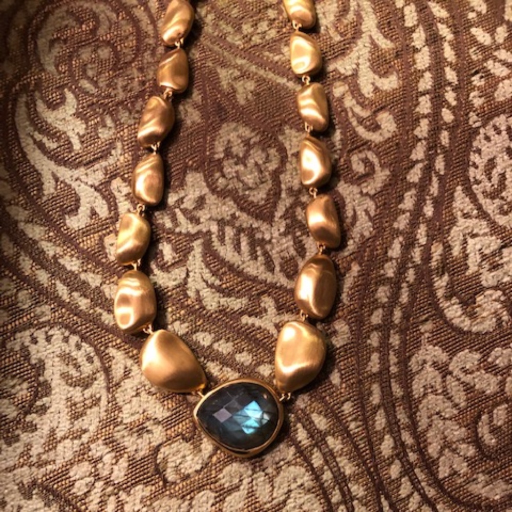 New (in box) Dean Davidson Labradorite Teardrop Statement Necklace